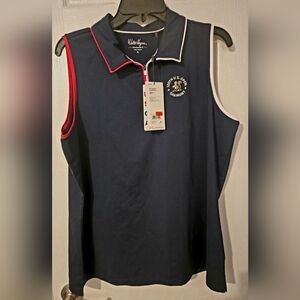 Walter Hagen US Open Navy Sleeveless Polo Shirt Size XL